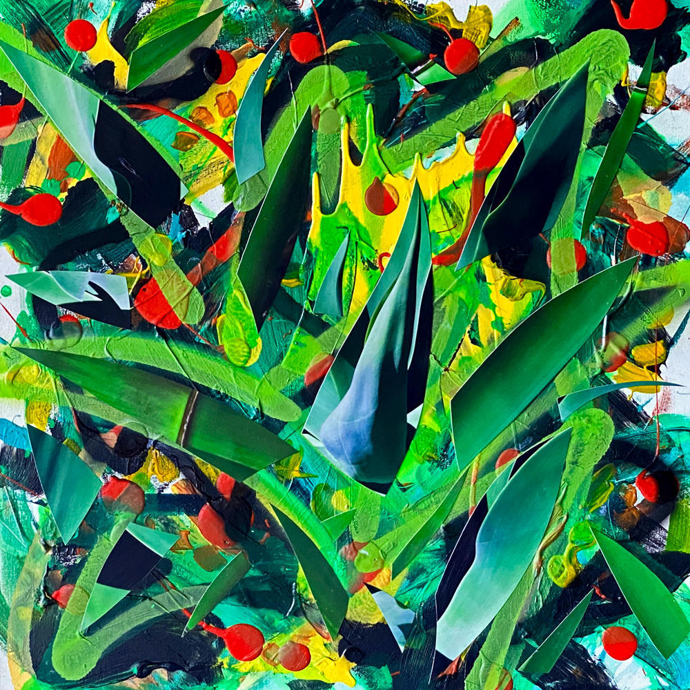 TROPICAL TRIP -- SOLD
30 X 30 inches
             -- © Copyright 2024 Jaz Fabry Fine Art --